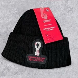 FIFA World Cup Qatar 2022 Official Licensed Black Knit Beanie Hat One Size